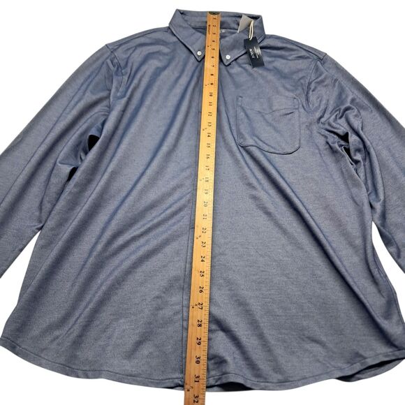 NWT J Crew Factory Shirt Men's XXL Blue Gray Performance Knit Oxford Button Down - Picture 12 of 12